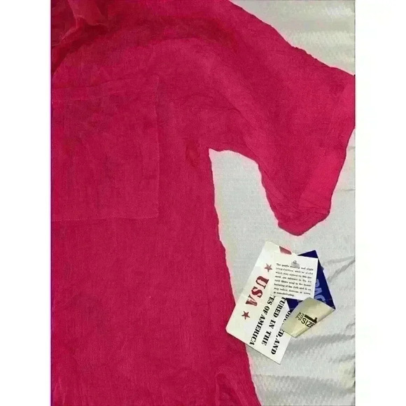 NWT Pacific Connections Pink Linen Gold Seashell Buttons One Size Swim Cover - Picture 6 of 12